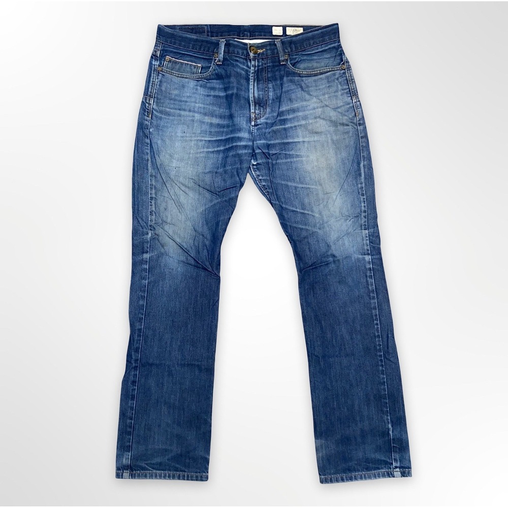 Tre Vero Three Truths Jeans Men's 34x32 Blue Raw Denim Faded Distressed